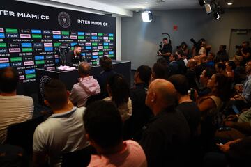 Reporters from around the world gathered for Lionel Messi's first press conference with Inter Miami earlier this month.